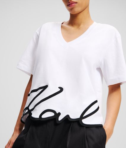 T-shirt Col En V Signature, , , Taille: Xs - Karl Lagerfeld - Modalova