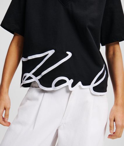 T-shirt Col En V Signature, , , Taille: Xs - Karl Lagerfeld - Modalova