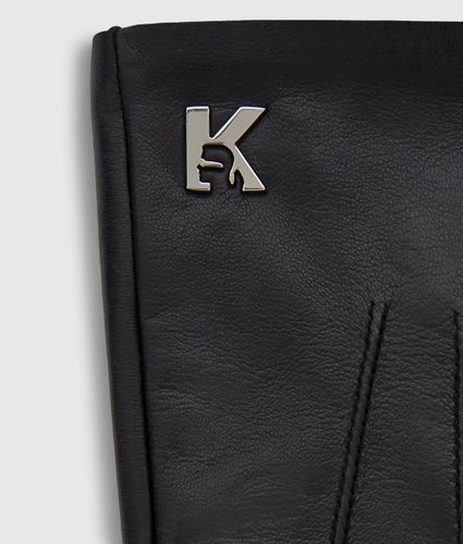 Gants En Cuir À Logo K, , , Taille: S - KL Jeans - Modalova