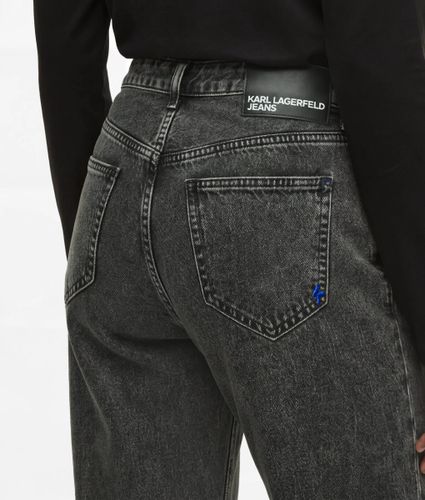 Jeans Coupe Droite Taille Haute Avec Fermeture Éclair, , Noir Délavé À La Pierre, Taille: 2530 - KL Jeans - Modalova