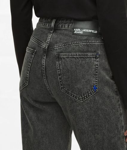 Jeans Coupe Droite Taille Haute Avec Fermeture Éclair, , Noir Délavé À La Pierre, Taille: 2530 - KL Jeans - Modalova