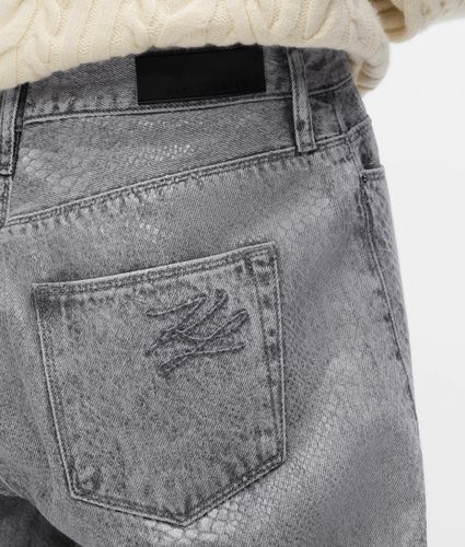 Jeans Barrel À Motif Python Enduit, , , Taille: 24 - Karl Lagerfeld - Modalova