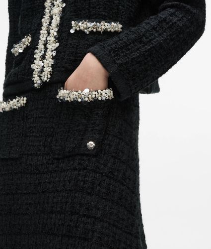 Jupe Midi En Maille Ornée De Fausses Perles, , , Taille: Xs - Karl Lagerfeld - Modalova