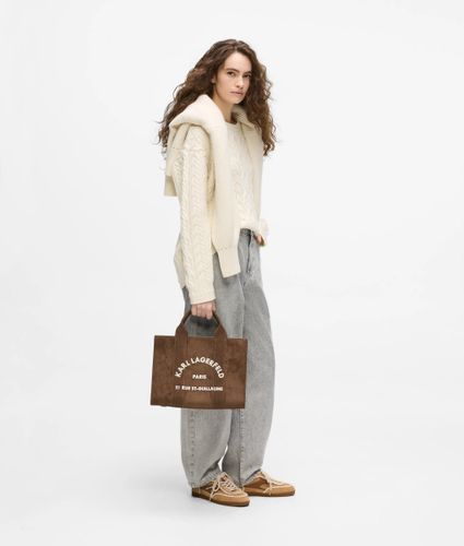 Sac En Toile Imitation Daim De Taille Moyenne Rue St-guillaume, , , Taille: One Size - Karl Lagerfeld - Modalova