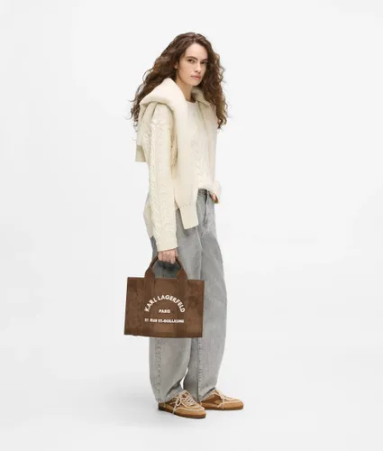 Sac En Toile Imitation Daim De Taille Moyenne Rue St-guillaume, , , Taille: One Size - Karl Lagerfeld - Modalova