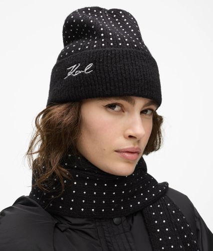 Bonnet À Strass K/signature, , , Taille: One Size - Karl Lagerfeld - Modalova
