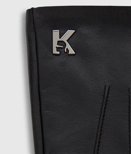 Gants En Cuir À Logo K, , , Taille: S - KL Jeans - Modalova