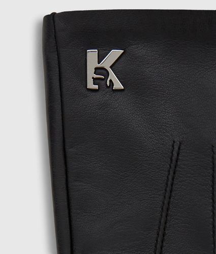 Gants En Cuir À Logo K, , , Taille: S - KL Jeans - Modalova