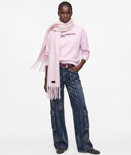 Écharpe À Franges En Maille Duveteuse, , , Taille: One Size - KL Jeans - Modalova