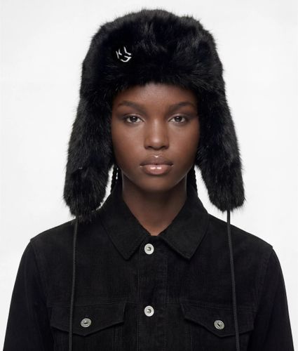 Bonnet Trapper En Fausse Fourrure Monogram, , , Taille: One Size - KL Jeans - Modalova