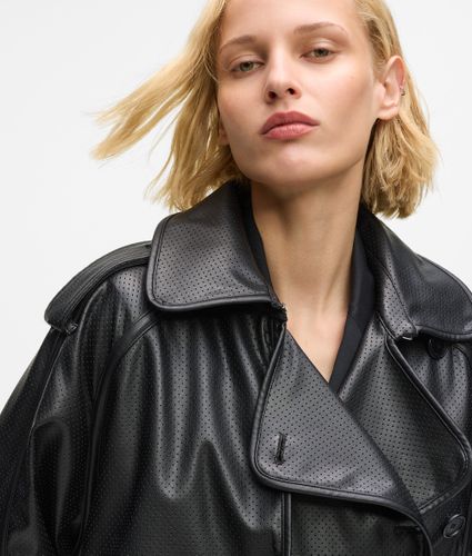 Trench-coat En Simili-cuir Perforé, , , Taille: Xs - Karl Lagerfeld - Modalova
