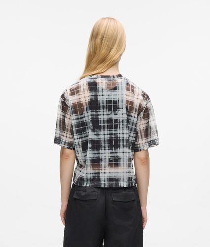 T-shirt En Mesh À Carreaux, , Imprimé Intégral À Carreaux Délavés Noirs, Taille: Xs - KL Jeans - Modalova