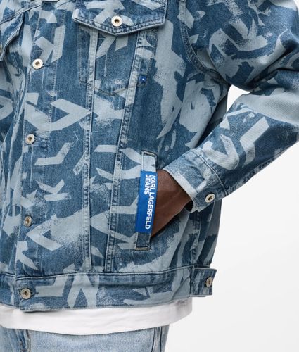 Veste En Denim Monogram Décontractée, , , Taille: Xs - KL Jeans - Modalova
