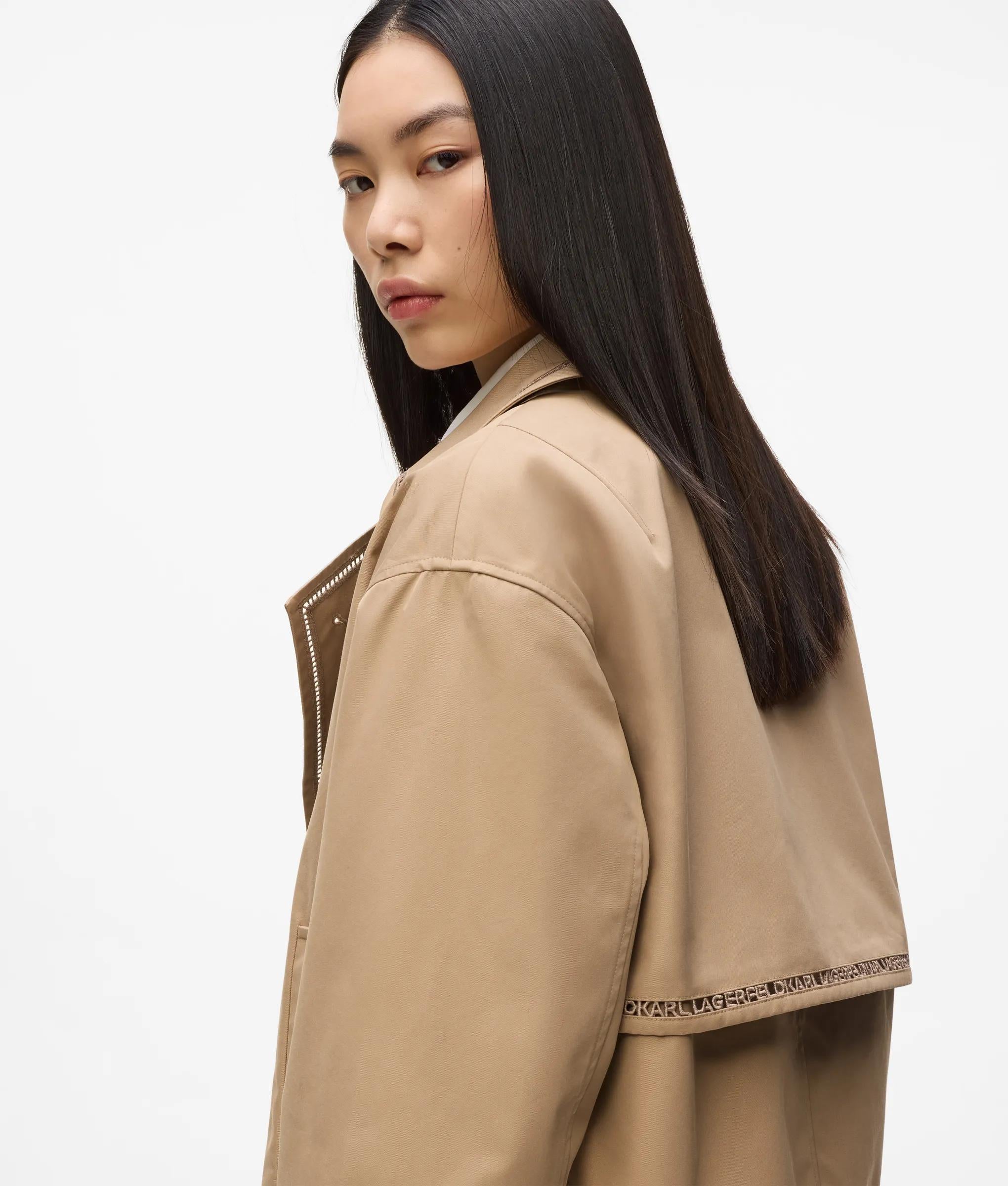 Trench Court Avec Broderie Ajourée, , , Taille: 38 - Karl Lagerfeld - Modalova