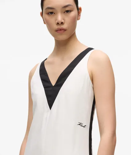 Robe En Lin Mélangé Monochrome, , , Taille: 38 - Karl Lagerfeld - Modalova