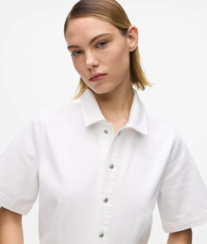 Robe En Denim Blanche À Manches Courtes, , , Taille: Xs - KL Jeans - Modalova