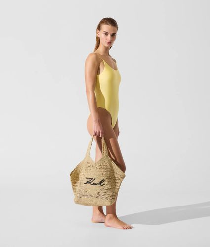 Grand Sac De Plage En Crochet Signature, , , Taille: One Size - Karl Lagerfeld - Modalova