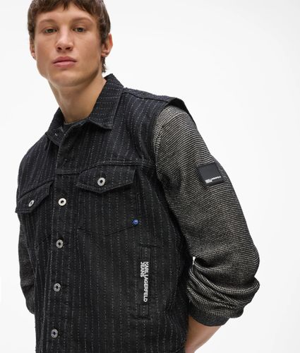 Gilet En Denim À Rayures Fines, , Jean Noir À Fines Rayures, Taille: Xs - KL Jeans - Modalova