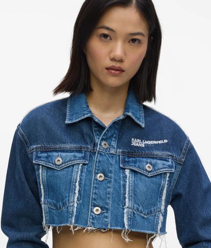 Micro Veste À Blocs En Denim, , , Taille: Xs - KL Jeans - Modalova