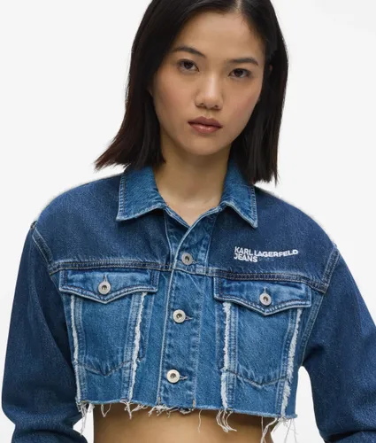 Micro Veste À Blocs En Denim, , , Taille: Xs - KL Jeans - Modalova