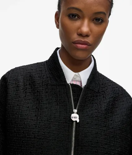 Veste Bomber Ikon En Bouclé, , , Taille: Xs - Karl Lagerfeld - Modalova