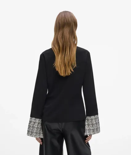 Polo À Manches Longues Avec Détails En Bouclé, , , Taille: Xs - Karl Lagerfeld - Modalova