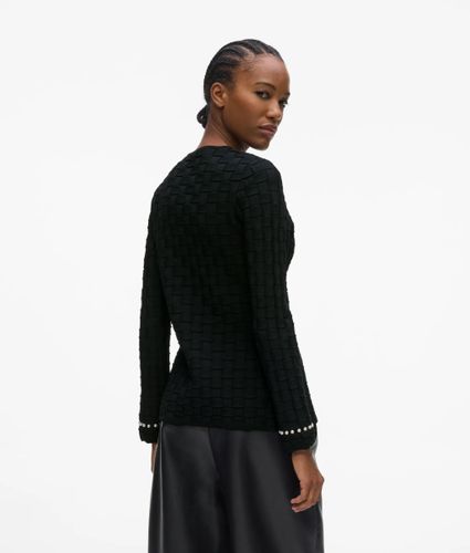 Cardigan À Col Rond Orné De Perles Fantaisie, , , Taille: Xs - Karl Lagerfeld - Modalova