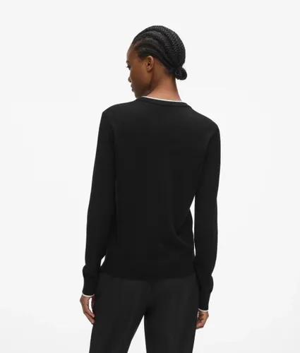 Pull À Col Rond En Laine Mérinos, , , Taille: Xs - Karl Lagerfeld - Modalova