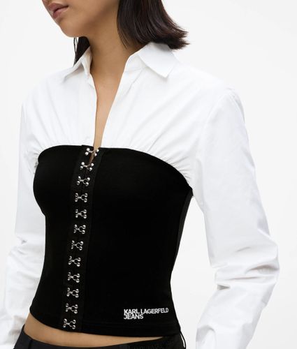Chemise À Détail De Corset En Popeline, , /, Taille: S - KL Jeans - Modalova