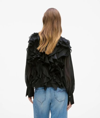 Chemisier À Volants En Organza, , , Taille: 38 - Karl Lagerfeld - Modalova