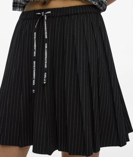 Mini Jupe Plissée À Rayures Fines, , , Taille: Xs - KL Jeans - Modalova