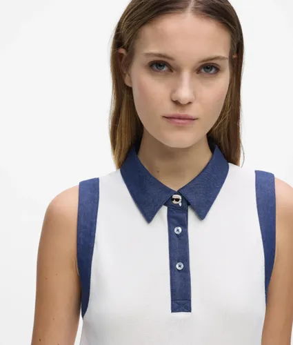 Robe En Maille Avec Détails En Denim Ikon, , , Taille: Xs - Karl Lagerfeld - Modalova