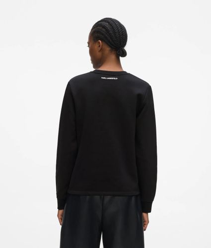 Sweat-shirt À Ourlet Orné De Perles Fantaisie Signature, , , Taille: Xs - Karl Lagerfeld - Modalova