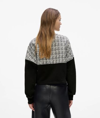Cardigan En Jersey À Empiècenement Bouclé, , , Taille: Xs - Karl Lagerfeld - Modalova