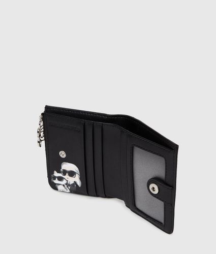 Petit Portefeuille Ikon En Nylon À Double Rabat, , , Taille: One Size - Karl Lagerfeld - Modalova