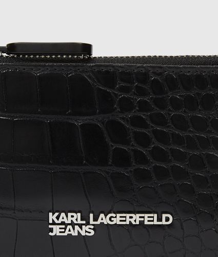 Porte-cartes Croco Avec Logo Métallique, , , Taille: One Size - KL Jeans - Modalova