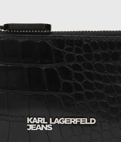 Porte-cartes Croco Avec Logo Métallique, , , Taille: One Size - KL Jeans - Modalova