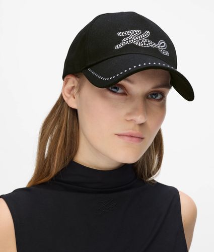 Casquette K/signature Avec Strass Et Ruban, , , Taille: One Size - Karl Lagerfeld - Modalova