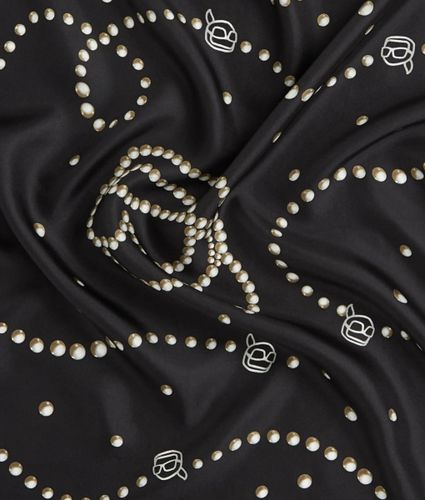Écharpe En Soie Perle Imprimée Ikon, , /, Taille: One Size - Karl Lagerfeld - Modalova