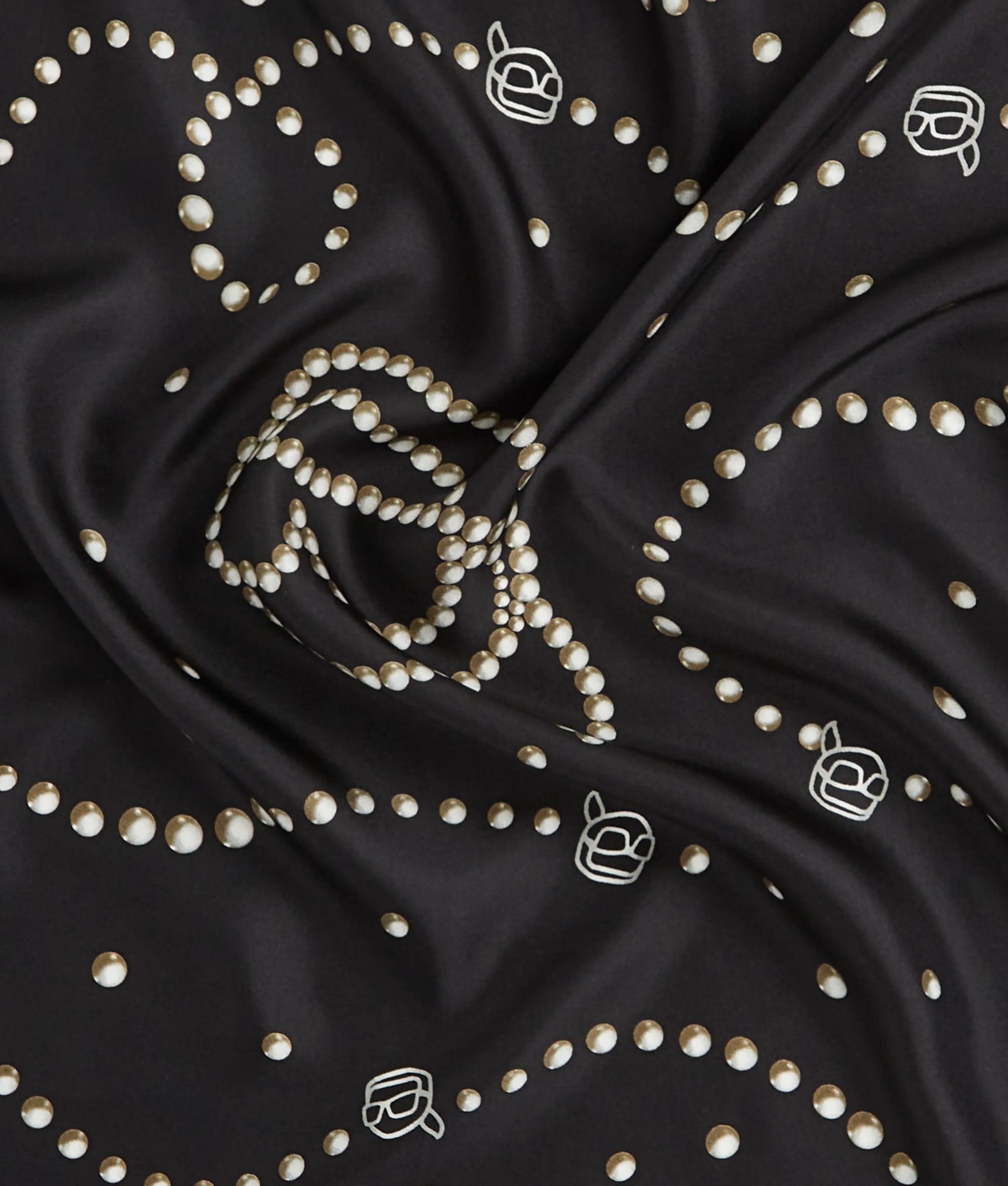Écharpe En Soie Perle Imprimée Ikon, , /, Taille: One Size - Karl Lagerfeld - Modalova