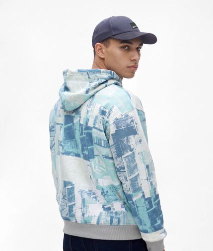 Sweat À Capuche Décontracté Cityscape, , Impression Intégrale Noire À Effet Béton, Taille: Xs - KL Jeans - Modalova