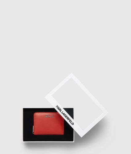 Portefeuille En Cuir De Taille Moyenne K/signature, , , Taille: One Size - Karl Lagerfeld - Modalova
