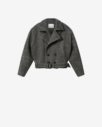 Manteau Ethan En Laine - Écru Et - Tailles - Isabel Marant - Modalova