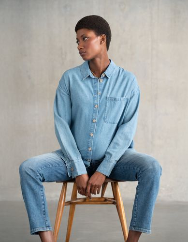 Denim Curved Hem Maternity Shirt - Seraphine - Modalova
