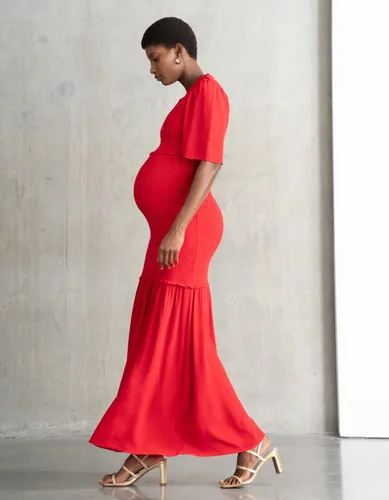 Robe longue froncée de grossesse et allaitement - Seraphine - Modalova