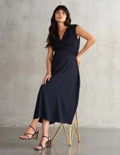 Lapel Collar Midi Maternity Dress - Seraphine - Modalova