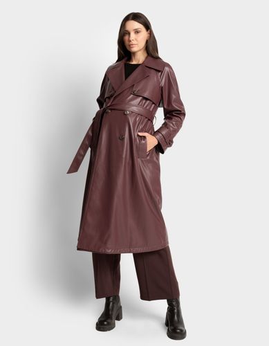 Vegan Leather Belted Maternity Trench Coat - Seraphine - Modalova