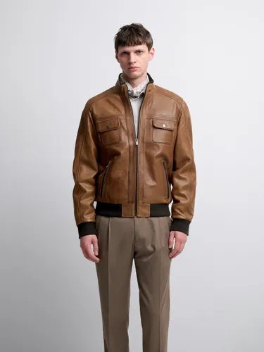 Blouson en cuir col montant - Devred - Modalova