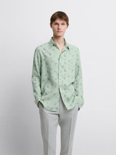 Chemise slim en lin fleurie - Devred - Modalova