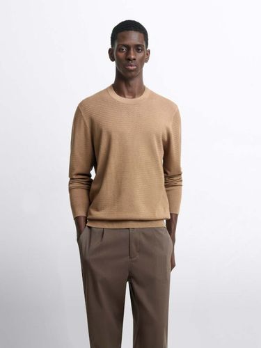 Pull col rond tricotage fantaisie - Devred - Modalova